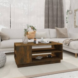 Table basse chêne fumé 102x55x43 cm bois d'ingénierie 616975616975