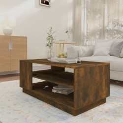 Table basse chêne fumé 102x55x43 cm bois d'ingénierie 616975616975