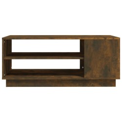 Table basse chêne fumé 102x55x43 cm bois d'ingénierie 616975616975