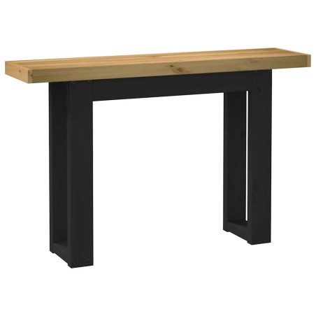 Table console NOAIN pieds en forme de U 120x30x75 cm massif pin 616977616977