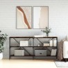 Table console chêne fumé 160x30x75 cm bois d'ingénierie et fer 616979616979