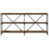 Table console chêne fumé 160x30x75 cm bois d'ingénierie et fer 616979616979