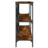 Table console chêne fumé 160x30x75 cm bois d'ingénierie et fer 616979616979