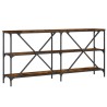 Table console chêne fumé 160x30x75 cm bois d'ingénierie et fer 616979616979