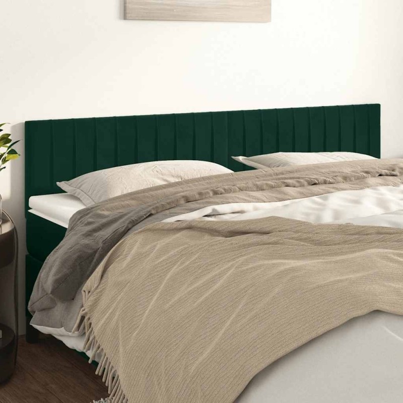 Têtes de lit Vert foncé 180x5x78/88 cm Velours 616984616984
