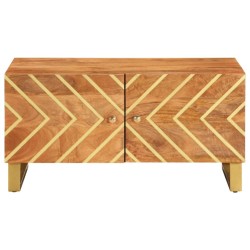 Table basse marron et noir 80x50x40 cm bois de massif manguier 616985616985