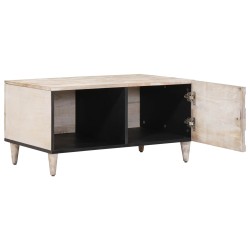 Table basse Blanc 80 x 50 x 40 cm Bois de mangue massif 616990616990