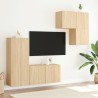 Unités murales TV 4 pcs chêne sonoma bois d'ingénierie 616992616992
