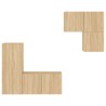 Unités murales TV 4 pcs chêne sonoma bois d'ingénierie 616992616992