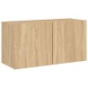 Unités murales TV 4 pcs chêne sonoma bois d'ingénierie 616992616992