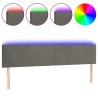 Tête de lit à LED Gris foncé 200x5x78/88 cm Velours 616993616993