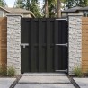 Porte de Jardin 100 x 112 cm WPC et Aluminium Noir 617004617004
