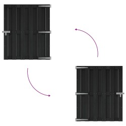 Porte de Jardin 100 x 112 cm WPC et Aluminium Noir 617004617004