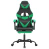 Chaise de jeu pivotante et repose-pied Noir et vert Similicuir 617005617005