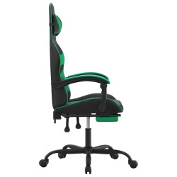 Chaise de jeu pivotante et repose-pied Noir et vert Similicuir 617005617005