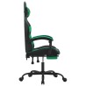 Chaise de jeu pivotante et repose-pied Noir et vert Similicuir 617005617005