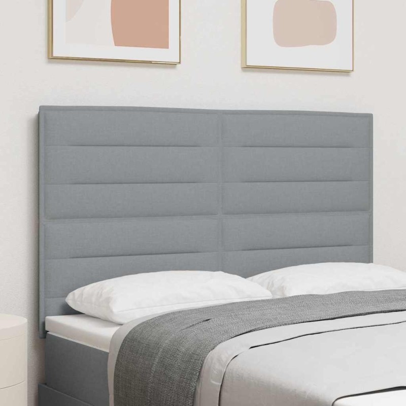Tête de lit LED avec bandes LED Gris clair 144 cm tissu 617010617010