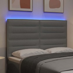 Tête de lit LED avec bandes LED Gris clair 144 cm tissu 617010617010