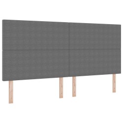 Tête de lit LED Gris clair 200 cm Tissu en velours côtelé 617013617013