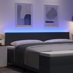 Tête de lit LED Gris foncé 200 cm Tissu en velours côtelé 617014617014