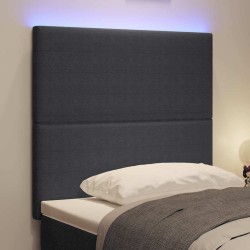 Tête de lit LED Gris foncé 100 cm Tissu en velours côtelé 617018617018