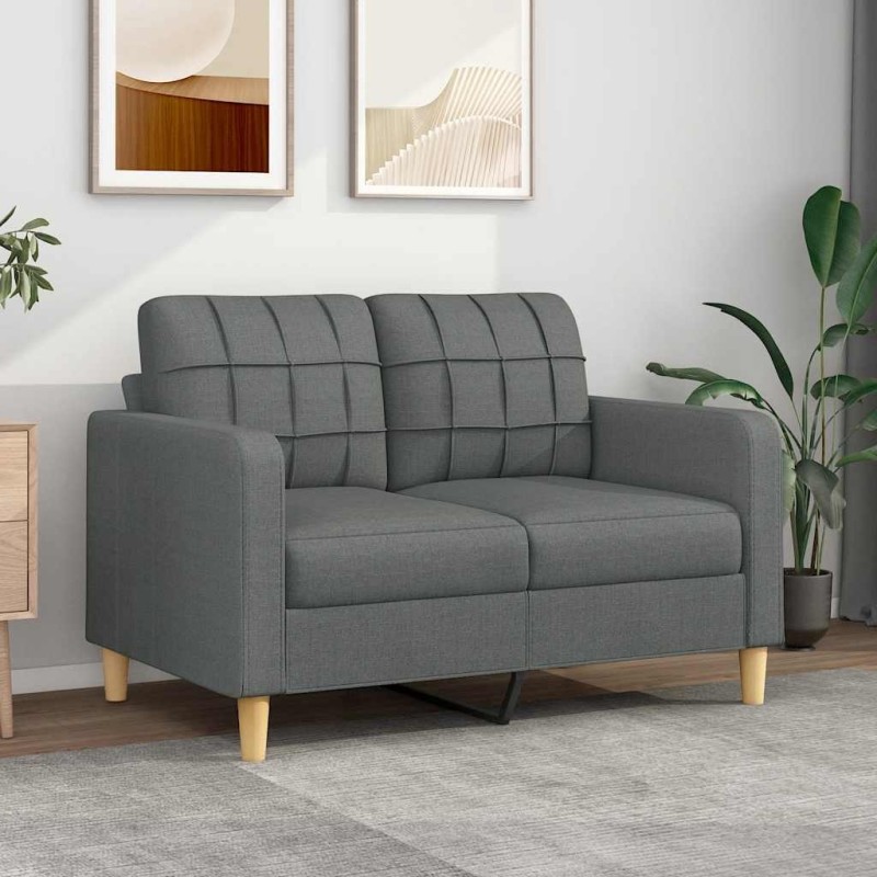 Canapé à 2 places Gris foncé 120 cm Tissu 617020617020