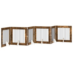 Porte de chien pliable avec supports 6 pcs Chêne fumé 482 cm 617025617025