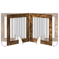 Porte de chien pliable avec supports 6 pcs Chêne fumé 482 cm 617025617025