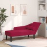 Chaise longue avec coussins rouge bordeaux velours 617028617028