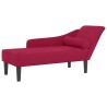 Chaise longue avec coussins rouge bordeaux velours 617028617028