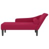 Chaise longue avec coussins rouge bordeaux velours 617028617028