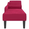 Chaise longue avec coussins rouge bordeaux velours 617028617028