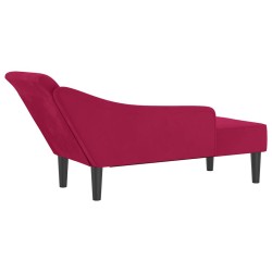 Chaise longue avec coussins rouge bordeaux velours 617028617028
