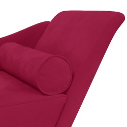 Chaise longue avec coussins rouge bordeaux velours 617028617028