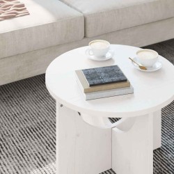 Table basse Blanc 50 x 50 x 35 cm Bois massif en pin 617029617029
