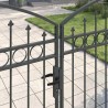 Porte de Clôture ASSEN 401 x 200 cm Acier Gris Verrouillable 617037617037