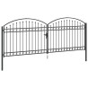 Porte de Clôture ASSEN 401 x 200 cm Acier Gris Verrouillable 617037617037