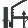 Porte de Clôture ASSEN 401 x 200 cm Acier Gris Verrouillable 617037617037