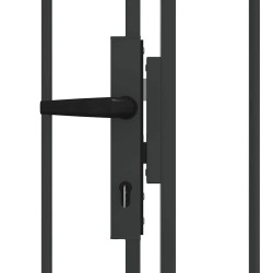 Porte de Clôture ASSEN 401 x 200 cm Acier Gris Verrouillable 617037617037