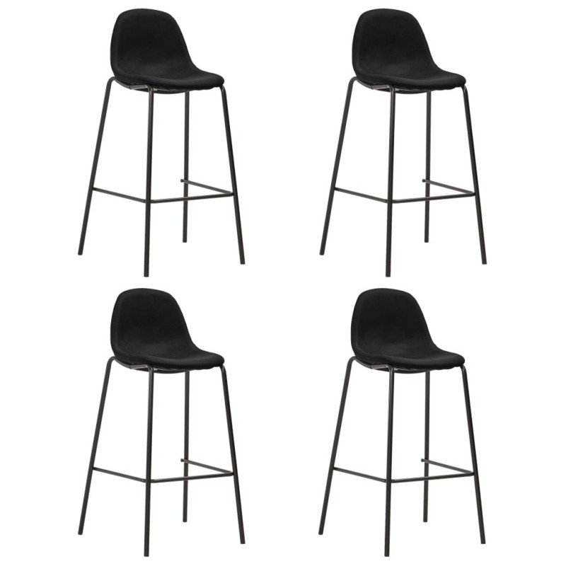 Chaises de bar lot de 4 noir tissu 617039617039