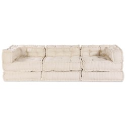 Unité de canapé modulaire 3 pcs Crème Tissu 617044617044