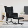 Chaise de relaxation avec tabouret Noir Velours 617046617046