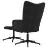 Chaise de relaxation avec tabouret Noir Velours 617046617046