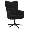 Chaise de relaxation avec tabouret Noir Velours 617046617046