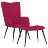 Chaise de relaxation avec tabouret Rouge bordeaux Velours 617048617048
