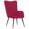 Chaise de relaxation avec tabouret Rouge bordeaux Velours 617048617048