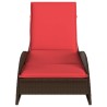 Chaise longue avec coussin Marron 60x205x73 cm Résine tressée 617054617054