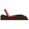 Chaise longue avec coussin Marron 60x205x73 cm Résine tressée 617054617054