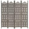 Cloison de séparation 4 panneaux Gris 160x165 cm Bois manguier 617057617057