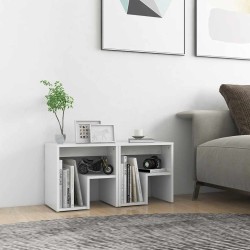 Tables de chevet 2 pcs blanc 40x30x40 cm bois d'ingénierie 617058617058